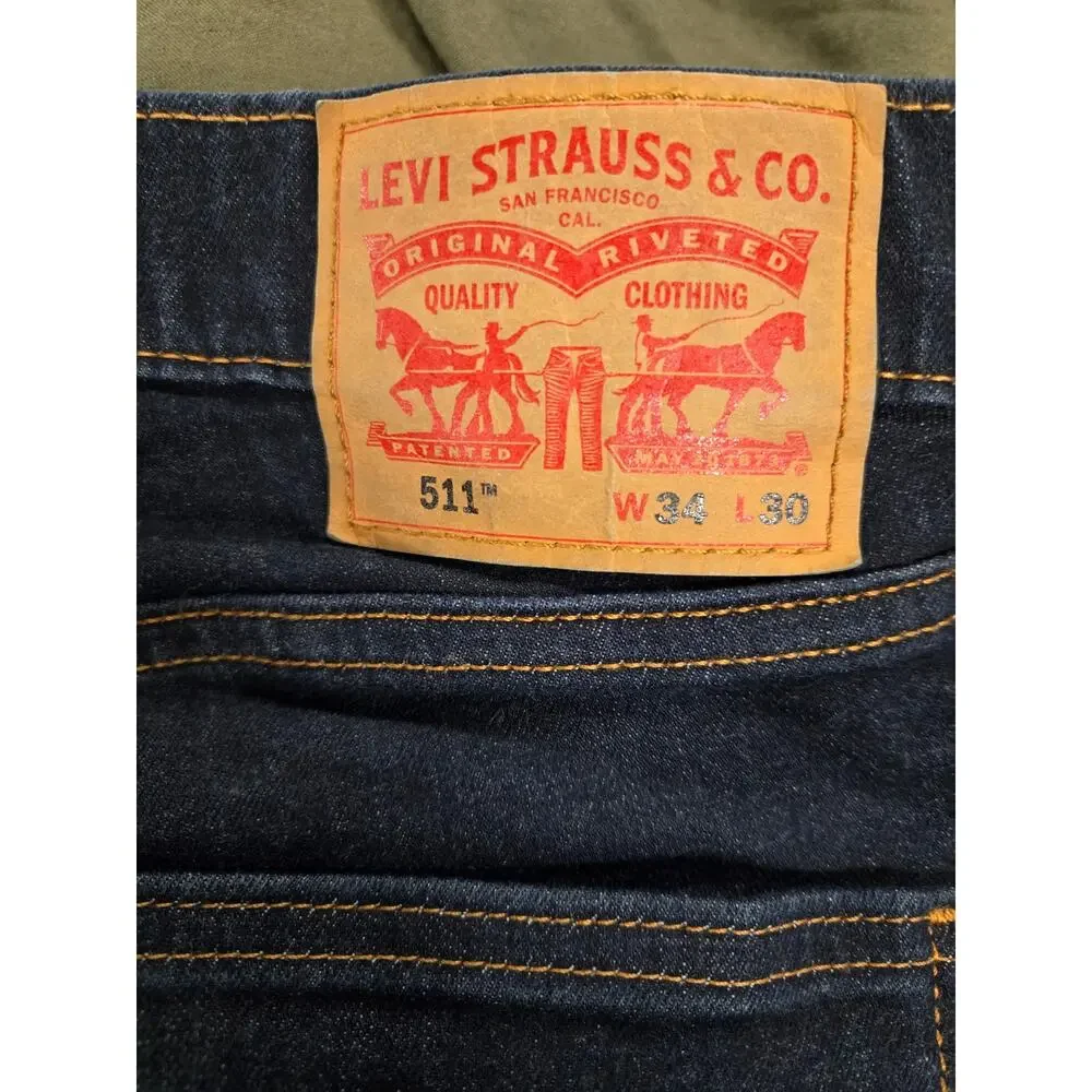 Levi’s‎ 511 Slim Fit Jeans Men W34 L30 Dark Wash Denim Straight Leg Stretch